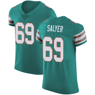 Elite Jamaree Salyer Men's Miami Dolphins Aqua Alternate Vapor Untouchable Jersey - Green