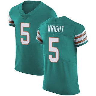 Elite Jaylen Wright Men's Miami Dolphins Aqua Alternate Vapor Untouchable Jersey - Green