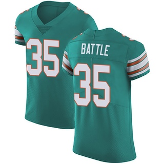 Elite Miles Battle Men's Miami Dolphins Aqua Alternate Vapor Untouchable Jersey - Green