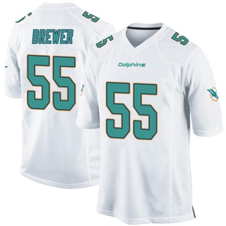 Game Aaron Brewer Men's Miami Dolphins Jersey - White