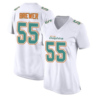Game Aaron Brewer Women's Miami Dolphins Fashion Jersey - White