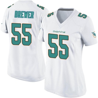 Game Aaron Brewer Women's Miami Dolphins Jersey - White