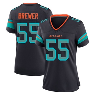 Game Aaron Brewer Women's Miami Dolphins Pitch 2025 Rivalries Collection Jersey - Blue