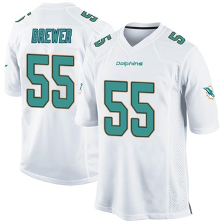 Game Aaron Brewer Youth Miami Dolphins Jersey - White