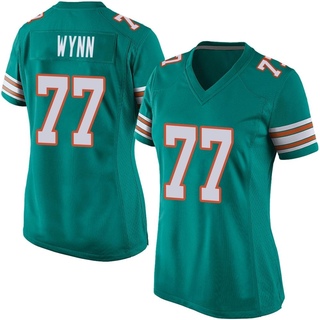 Game Isaiah Wynn Women's Miami Dolphins Alternate Jersey - Aqua