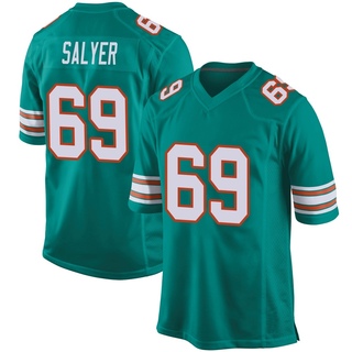Game Jamaree Salyer Men's Miami Dolphins Alternate Jersey - Aqua