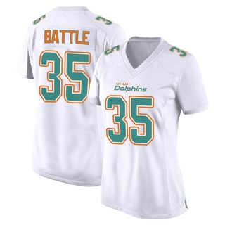 Game Miles Battle Women's Miami Dolphins Fashion Jersey - White