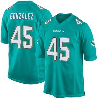 Game Zane Gonzalez Youth Miami Dolphins Team Color Jersey - Aqua