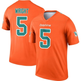 Legend Jaylen Wright Men's Miami Dolphins Inverted Jersey - Orange