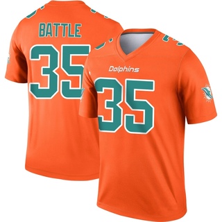 Legend Miles Battle Youth Miami Dolphins Inverted Jersey - Orange