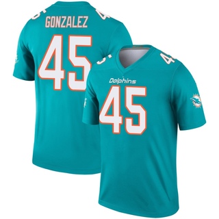 Legend Zane Gonzalez Youth Miami Dolphins Jersey - Aqua