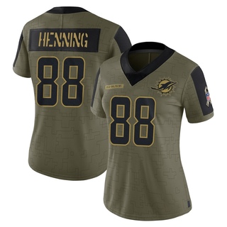 Limited AJ Henning Women's Miami Dolphins 2021 Salute To Service Jersey - Olive