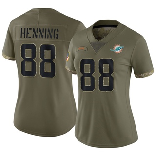 Limited AJ Henning Women's Miami Dolphins 2022 Salute To Service Jersey - Olive