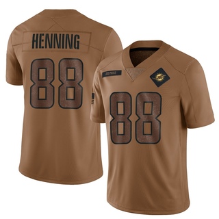 Limited AJ Henning Youth Miami Dolphins 2023 Salute To Service Jersey - Brown