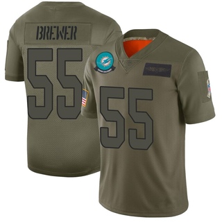 Limited Aaron Brewer Men's Miami Dolphins 2019 Salute to Service Jersey - Camo