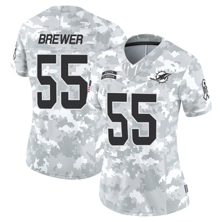 Limited Aaron Brewer Women's Miami Dolphins 2024 Salute to Service Jersey - Arctic Camo