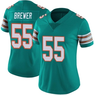 Limited Aaron Brewer Women's Miami Dolphins Alternate Vapor Untouchable Jersey - Aqua