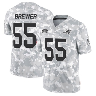 Limited Aaron Brewer Youth Miami Dolphins 2024 Salute to Service Jersey - Arctic Camo