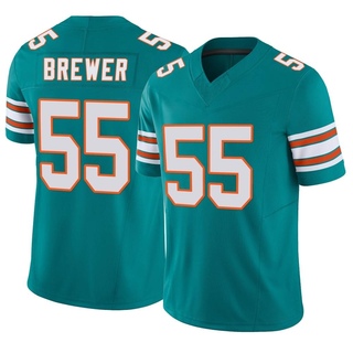 Limited Aaron Brewer Youth Miami Dolphins Alternate Vapor F.U.S.E. Jersey - Aqua