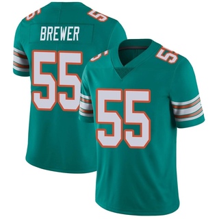 Limited Aaron Brewer Youth Miami Dolphins Alternate Vapor Untouchable Jersey - Aqua