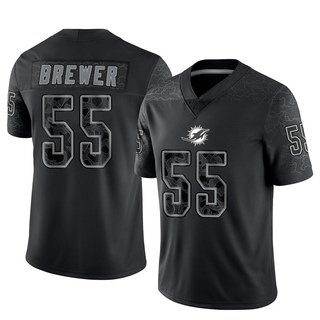 Limited Aaron Brewer Youth Miami Dolphins Reflective Jersey - Black