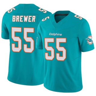 Limited Aaron Brewer Youth Miami Dolphins Vapor F.U.S.E. Jersey - Aqua