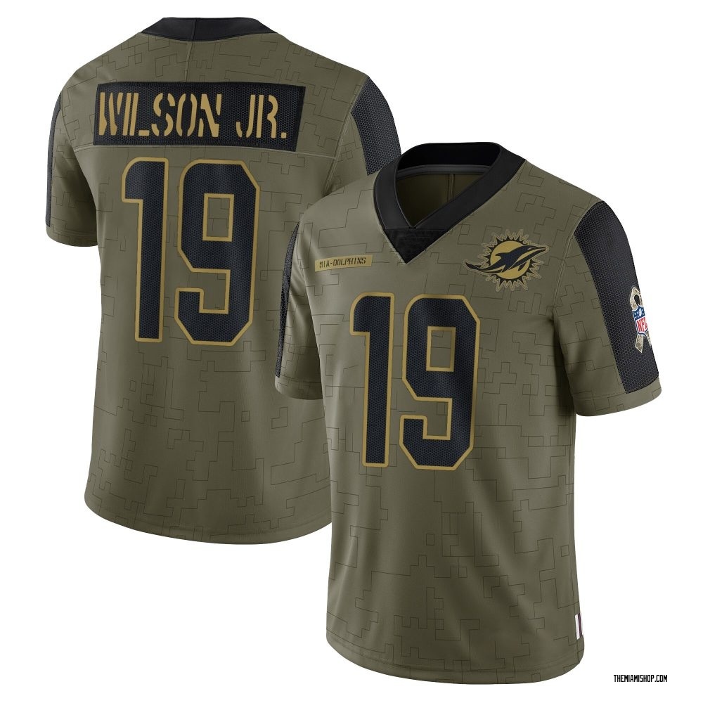 Limited Cedrick Wilson Jr. Men's Miami Dolphins 2021 Salute To Service Jersey - Olive