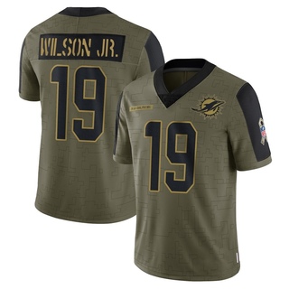 Limited Cedrick Wilson Jr. Men's Miami Dolphins 2021 Salute To Service Jersey - Olive