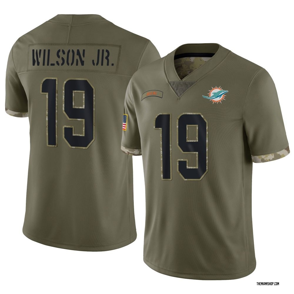 Limited Cedrick Wilson Jr. Men's Miami Dolphins 2022 Salute To Service Jersey - Olive