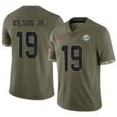 Limited Cedrick Wilson Jr. Men's Miami Dolphins 2022 Salute To Service Jersey - Olive
