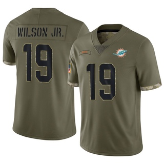 Limited Cedrick Wilson Jr. Men's Miami Dolphins 2022 Salute To Service Jersey - Olive