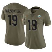 Limited Cedrick Wilson Jr. Women's Miami Dolphins 2022 Salute To Service Jersey - Olive