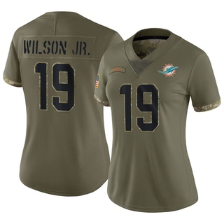 Limited Cedrick Wilson Jr. Women's Miami Dolphins 2022 Salute To Service Jersey - Olive