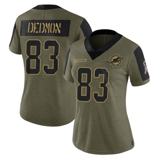 Limited DeVonte Dedmon Women's Miami Dolphins 2021 Salute To Service Jersey - Olive