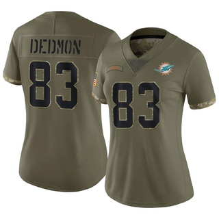 Limited DeVonte Dedmon Women's Miami Dolphins 2022 Salute To Service Jersey - Olive