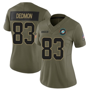 Limited DeVonte Dedmon Women's Miami Dolphins 2025 Salute to Service Jersey - Olive