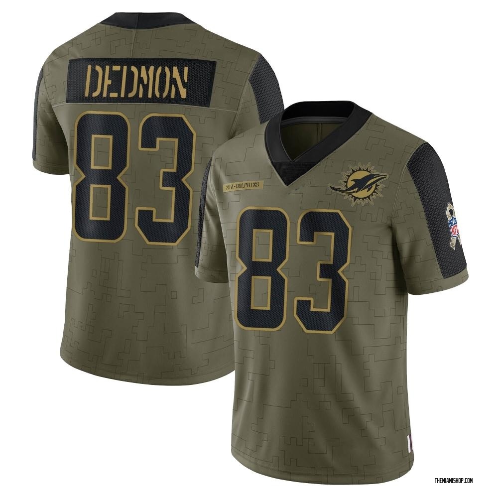 Limited DeVonte Dedmon Youth Miami Dolphins 2021 Salute To Service Jersey - Olive