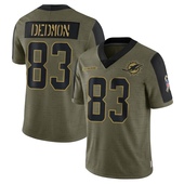 Limited DeVonte Dedmon Youth Miami Dolphins 2021 Salute To Service Jersey - Olive