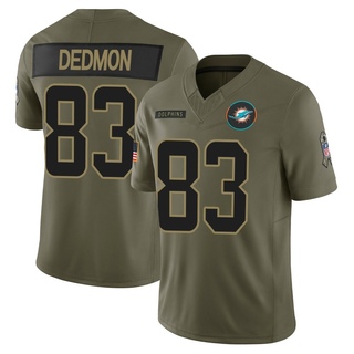 Limited DeVonte Dedmon Youth Miami Dolphins 2025 Salute to Service Jersey - Olive