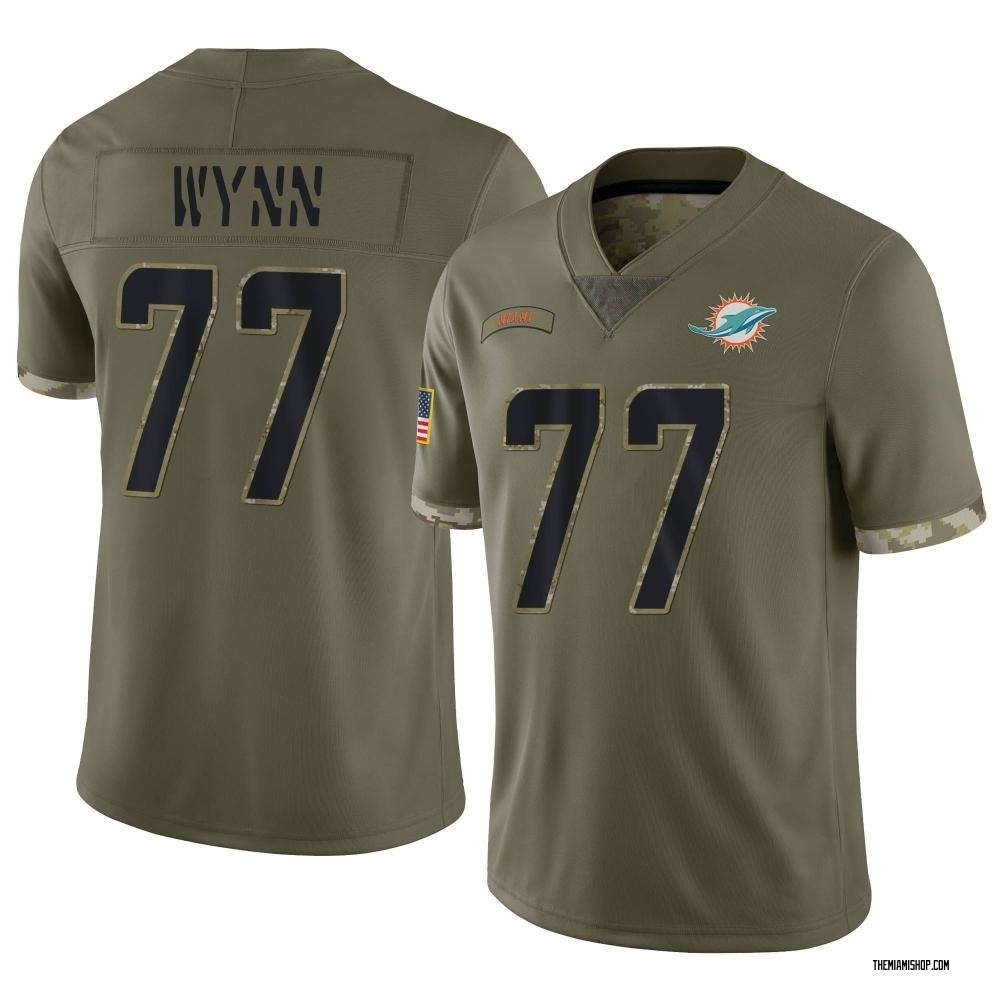 Limited Isaiah Wynn Men's Miami Dolphins 2022 Salute To Service Jersey - Olive