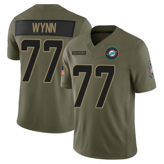 Limited Isaiah Wynn Men's Miami Dolphins 2025 Salute to Service Jersey - Olive