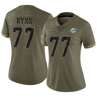 Limited Isaiah Wynn Women's Miami Dolphins 2022 Salute To Service Jersey - Olive