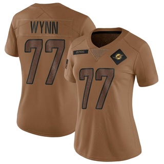 Limited Isaiah Wynn Women's Miami Dolphins 2023 Salute To Service Jersey - Brown