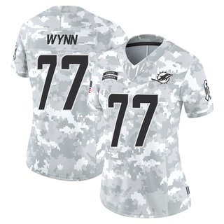 Limited Isaiah Wynn Women's Miami Dolphins 2024 Salute to Service Jersey - Arctic Camo