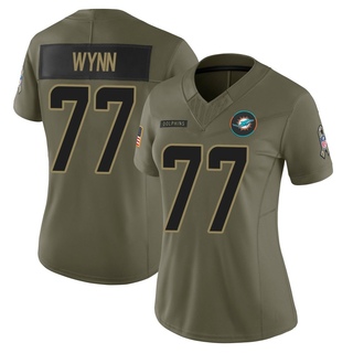 Limited Isaiah Wynn Women's Miami Dolphins 2025 Salute to Service Jersey - Olive