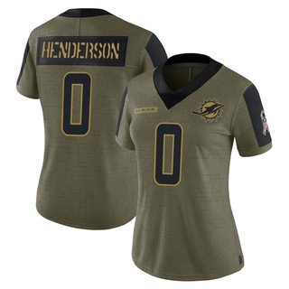 Limited Jack Henderson Women's Miami Dolphins 2021 Salute To Service Jersey - Olive