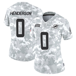 Limited Jack Henderson Women's Miami Dolphins 2024 Salute to Service Jersey - Arctic Camo