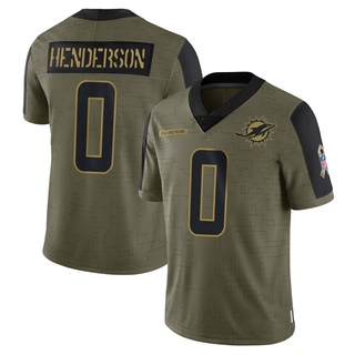 Limited Jack Henderson Youth Miami Dolphins 2021 Salute To Service Jersey - Olive