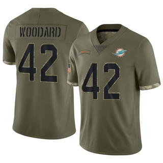 Limited Jackson Woodard Men's Miami Dolphins 2022 Salute To Service Jersey - Olive