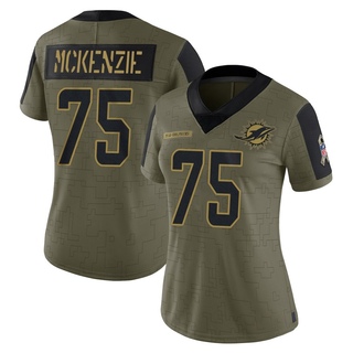 Limited Jalen McKenzie Women's Miami Dolphins 2021 Salute To Service Jersey - Olive